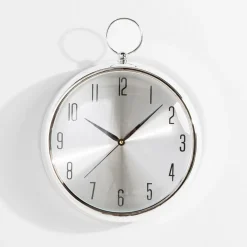 Zegary|inny Zegar na ścianę srebrny 35 cm
