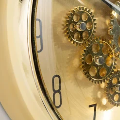 inny Zegar na ścianę z podwójnym mechanizmem złoty 35 cm