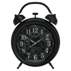 Zegar z podwójnym mechanizem czarny 29,6x38,7 cm