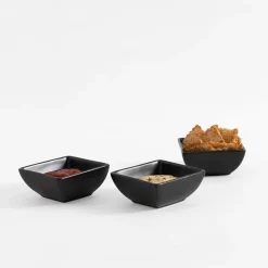 inny Zestaw 3 miseczek kwadratowych do serwowania czarny 165 ml