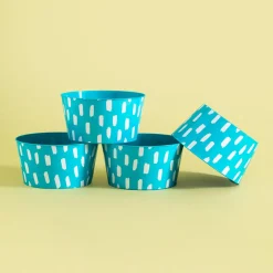 inny Zestaw 4 misek plastikowych niebieski 750 ml