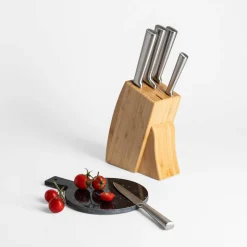 Noże I Deski Do Krojenia|Prima Cucina Zestaw 5 noży w drewnianym bloku BREMA 6 el.