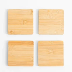 inny Zestaw 4 podstawek bambusowych 10 cm