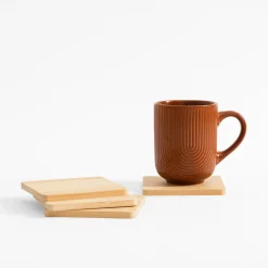 inny Zestaw 4 podstawek bambusowych 10 cm