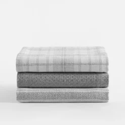 inny Zestaw 3 ręczników kuchennych szare 40x60 cm