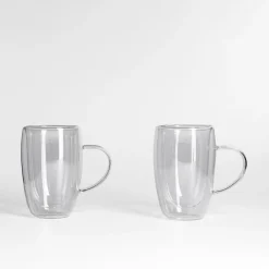 Szklanki I Kubki|inny Zestaw 2 szklanek termicznych z podwójną ścianką z uchem 400 ml