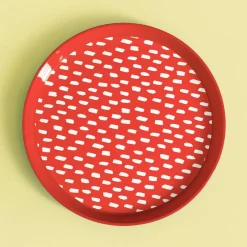 Talerze|inny Zestaw 4 talerzy plastikowych czerwony, 21 cm