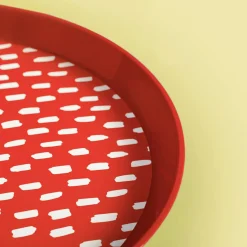 Talerze|inny Zestaw 4 talerzy plastikowych czerwony, 21 cm