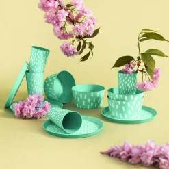 inny Zestaw 4 talerzy plastikowych zielony, 21 cm