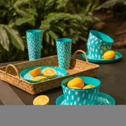 inny Zestaw 4 talerzy plastikowych niebieski, 21 cm