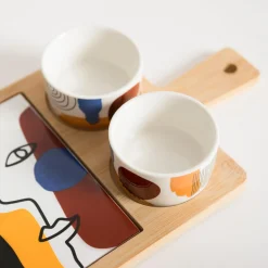 Miski, Patery I Półmiski|inny Zestaw do serwowania z talerzem i 2 miseczkami