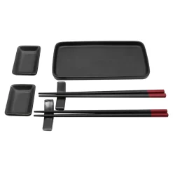 Miski, Patery I Półmiski|inny Zestaw do sushi czarny, 7 elementów