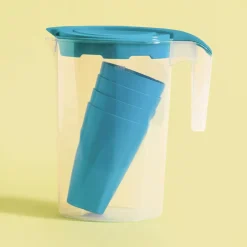 Grill I Piknik|inny Zestaw dzbanek plastikowy i 4 kubki niebieskie