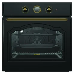 Gorenje Zestaw retro czarny CLASSICO – piekarnik, płyta gazowa, okap