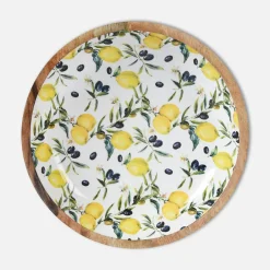 inny Zestaw miseczek drewnianych z motywem cytryn, 2 sztuki