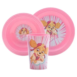 Dzieci Zestaw naczyń dla dzieci różowy PSI PATROL, 3 elementy