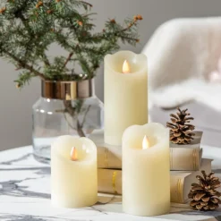 Zestaw świec LED białe, 3 sztuki