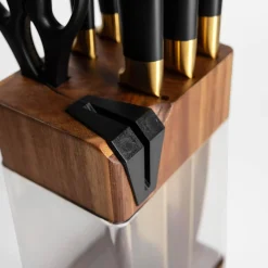 Prima Cucina Zestaw złotych noży w bloku COMO 8 el.