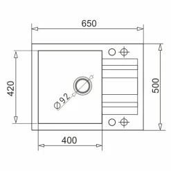 Zlewozmywaki|ZHEF Zlewozmywak APOLLO 65x50 cm z baterią HERA + syfon black edition
