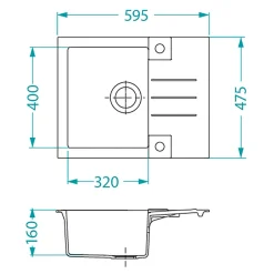 Alveus Zlewozmywak CANTO 30 beton