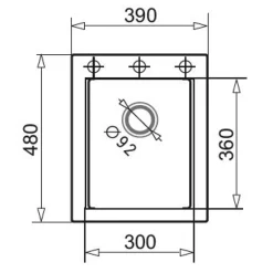 Zlewozmywaki|PYRAMIS POLSKA SPÓŁKA Z OGRANICZONĄ ODPOWIEDZIALNOŚCIĄ Zlewozmywak czarny NOTUS 39x48 cm + deska kuchenna i dzbanek z filrem