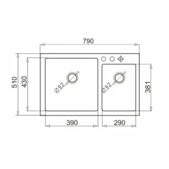Zlewozmywaki|inny Zlewozmywak czarny VOLCANO IRYS 79x51 cm