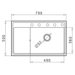 PYRAMIS POLSKA SPÓŁKA Z OGRANICZONĄ ODPOWIEDZIALNOŚCIĄ Zlewozmywak czarny z wkładką ociekową prawy ARES 79x50 cm + korkociąg