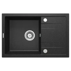 Zlewozmywaki|Deante Zlewozmywak granitowy z ociekaczem czarny CORIO