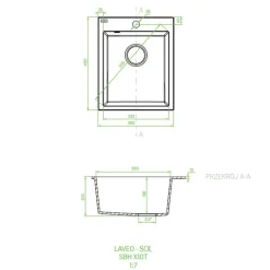 Zlewozmywaki|inny Zlewozmywak jednokomorowy 39x48 cm beż granitowy LAVEO SOL