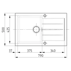 Alveus Zlewozmywak odwracalny czarny DRAGAN 20