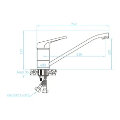 inny Zlewozmywak stalowy z baterią VITA 47,5x47,5 cm