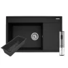 Zlewozmywaki|PYRAMIS POLSKA SPÓŁKA Z OGRANICZONĄ ODPOWIEDZIALNOŚCIĄ Zlewozmywak volcano z wkładką ociekową lewy ARES 79x50 cm + korkociąg