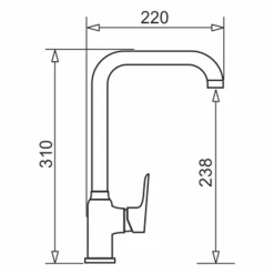 ZHEF Zlewozmywak z baterią czarno-srebrną HEROS 59x44 cm