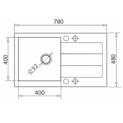 Zlewozmywaki|ZHEF Zlewozmywak z baterią czarno-srebrną HEROS 78x48 cm