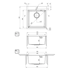 Zlewozmywaki|Deante Zlewozmywak z baterią wielofunkcyjną OLFATO PRECIOUS TITANIUM
