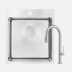 Zlewozmywaki|Deante Zlewozmywak z baterią wielofunkcyjną OLFATO SATYNA