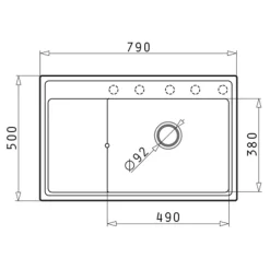 Zlewozmywaki|PYRAMIS POLSKA SPÓŁKA Z OGRANICZONĄ ODPOWIEDZIALNOŚCIĄ Zlewozmywak z wkładką ociekową prawy karbon ARES 79x50 cm + korkociąg