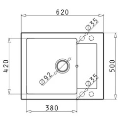 Zlewozmywaki|PYRAMIS POLSKA SPÓŁKA Z OGRANICZONĄ ODPOWIEDZIALNOŚCIĄ Zlewozmywak ZEFIR z baterią HERA czarny 62x50 cm + Pyra Clean
