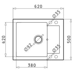 PYRAMIS POLSKA SPÓŁKA Z OGRANICZONĄ ODPOWIEDZIALNOŚCIĄ Zlewozmywak ZEFIR z baterią HERA szary beton 62x50 cm + Pyra Clean