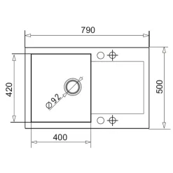 Zlewozmywaki|PYRAMIS POLSKA SPÓŁKA Z OGRANICZONĄ ODPOWIEDZIALNOŚCIĄ Zlewozmywak ZEFIR z baterią HERA czarny 79x50 cm + Pyra Clean