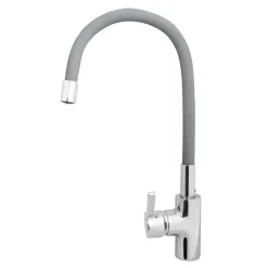 PYRAMIS POLSKA SPÓŁKA Z OGRANICZONĄ ODPOWIEDZIALNOŚCIĄ Zlewozmywak ZEFIR z baterią HERA szary beton 79x50 cm + Pyra Clean